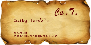 Csiky Teréz névjegykártya
